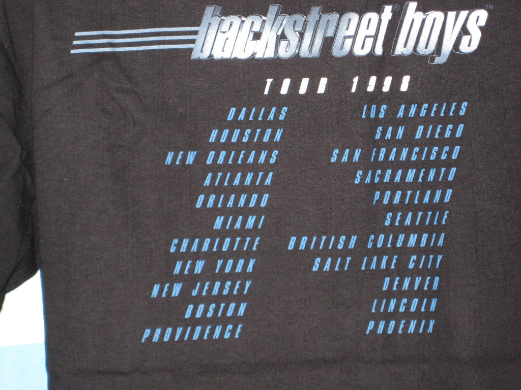 Backstreet Boys 1998 Tour Adult Black Size M Medium Tshirt - TshirtNow.net - 3