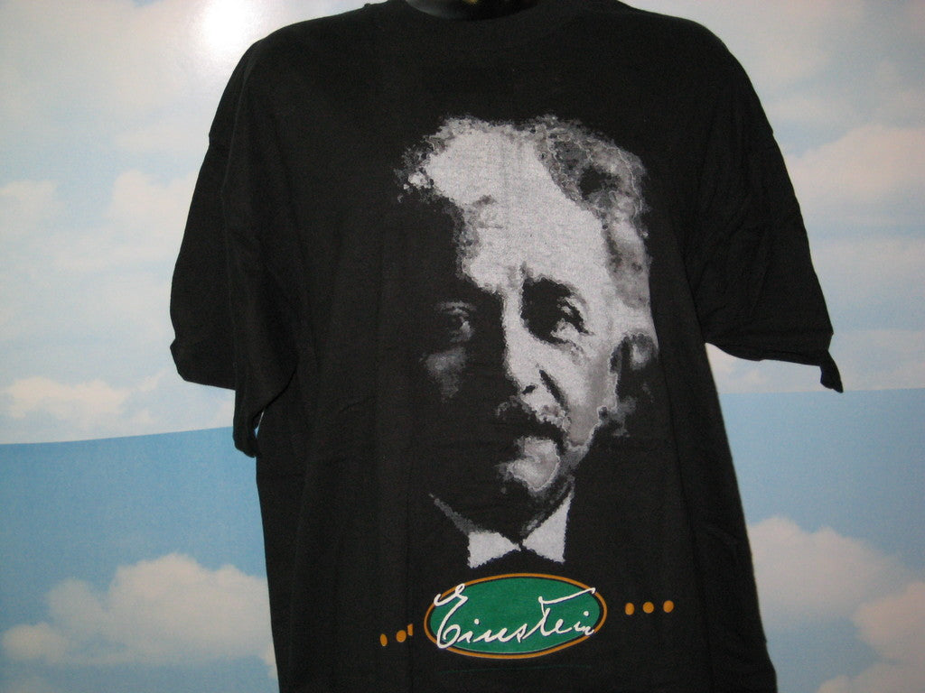 Einstein Face Adult Black Size XL Extra Large Tshirt - TshirtNow.net - 1