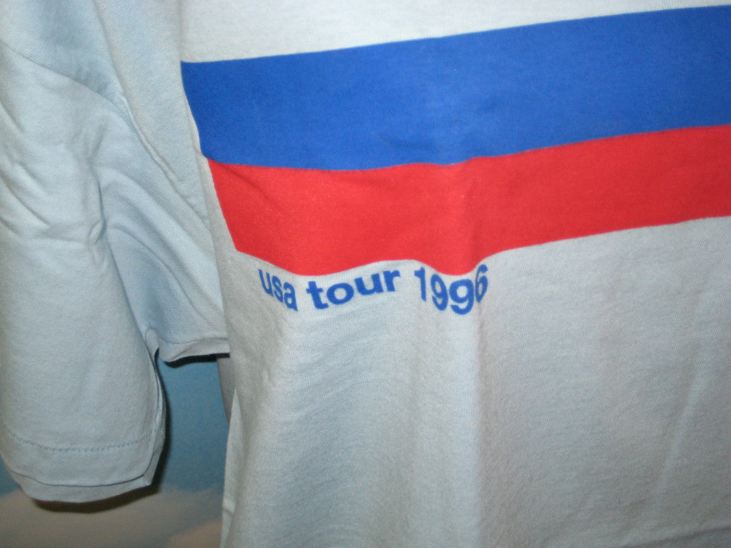 Oasis 1996 Tour Racer Stripe Adult Blue Size XL Extra Large Tshirt - TshirtNow.net - 4