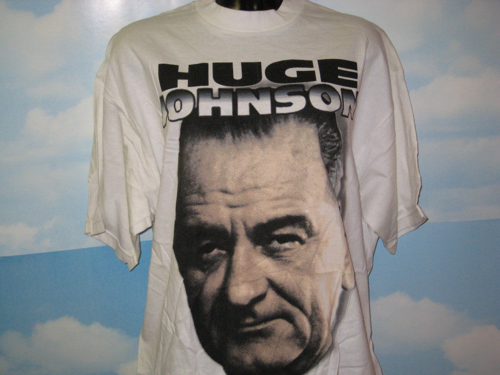 Huge Johnson Lyndon Johnson Adult White Size XL Extra Large Tshirt - TshirtNow.net - 2