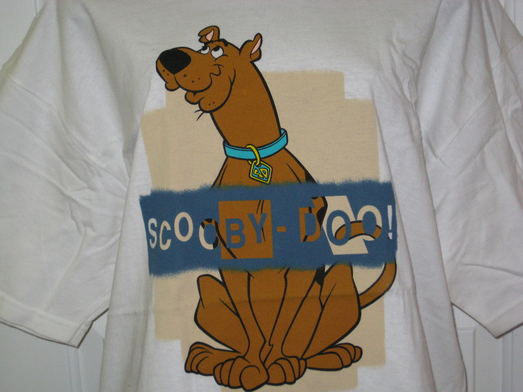 Scooby Doo Stencil Scooby Adult White Size XL Extra Large Tshirt - TshirtNow.net - 1