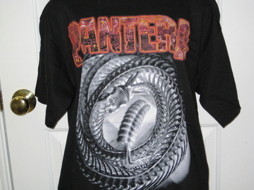 Pantera Snake Skeleton Adult Black Size L Large Tshirt - TshirtNow.net - 1