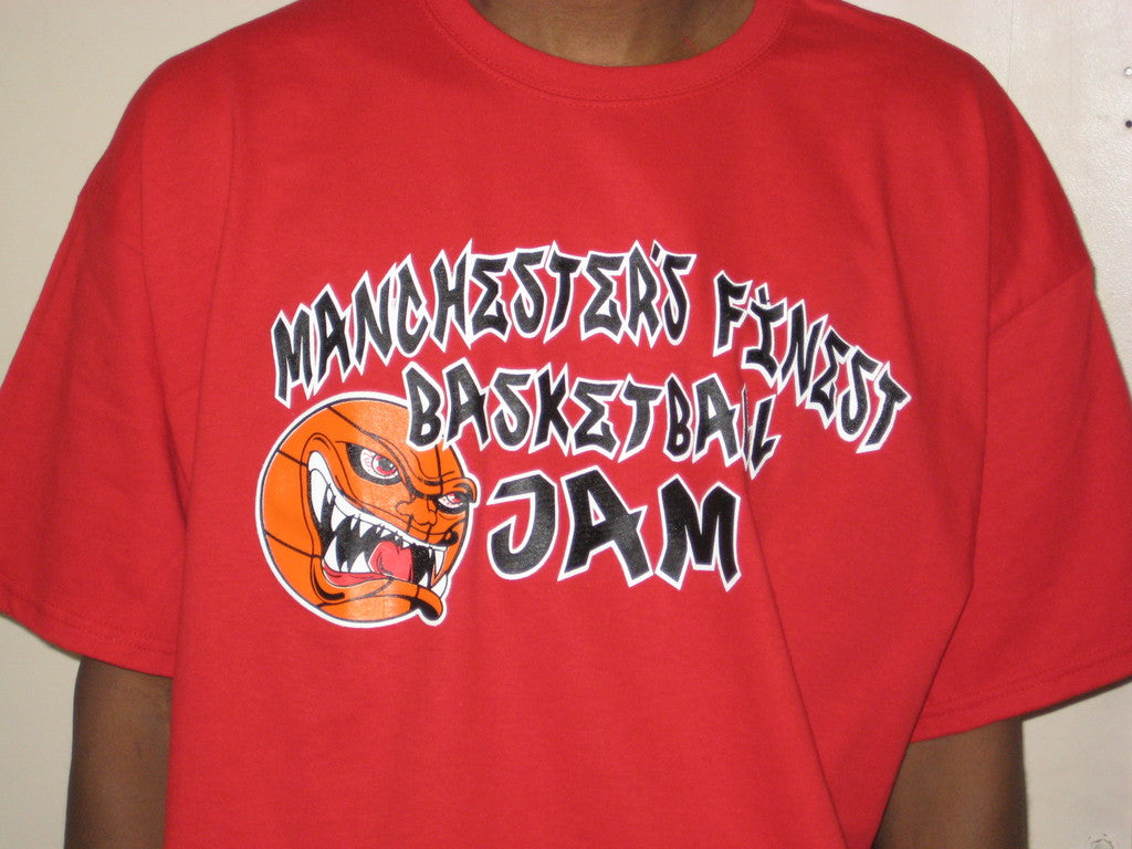 Manchester's Finest Basketball Jam on Red TShirt - TshirtNow.net - 1