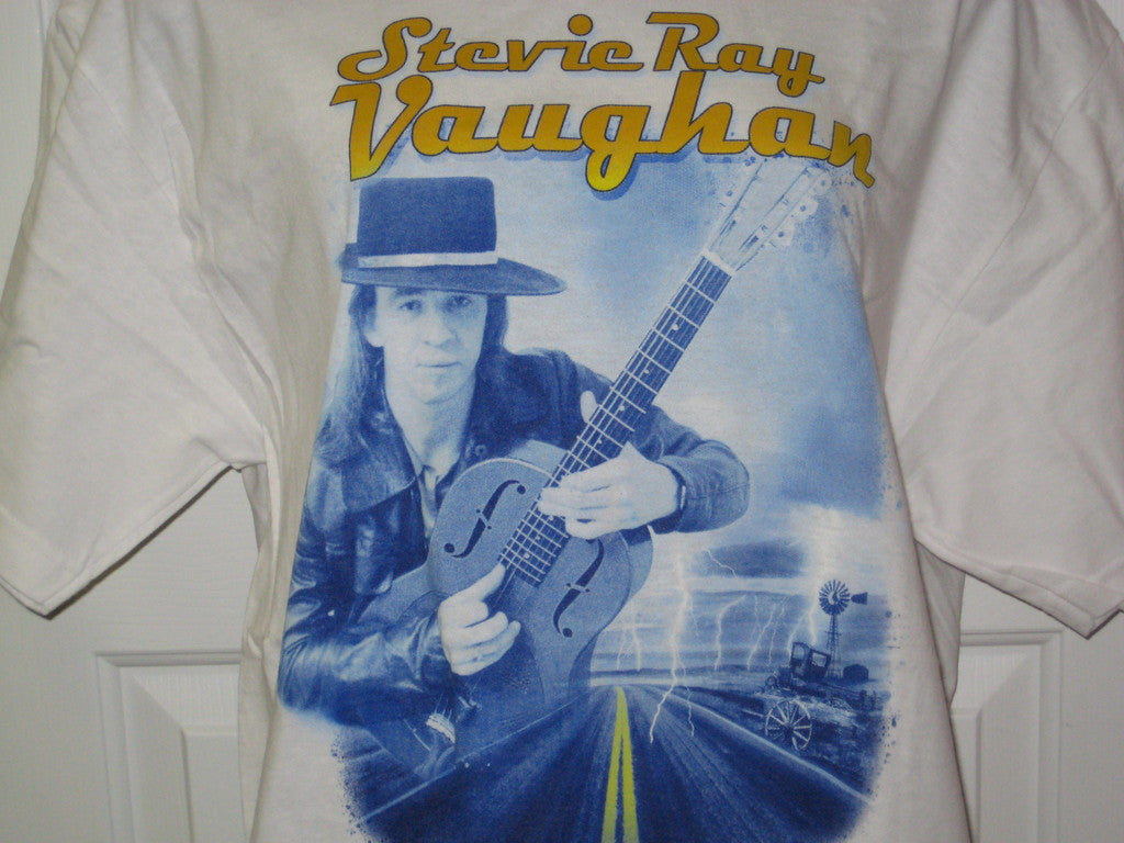 Stevie Ray Vaughan Adult White Size L Large Tshirt - TshirtNow.net - 2