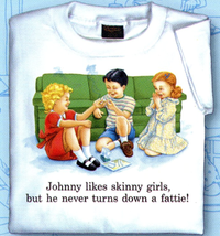 Thumbnail for Childhood Johnny Likes Skinny Girls Tshirt - TshirtNow.net - 1