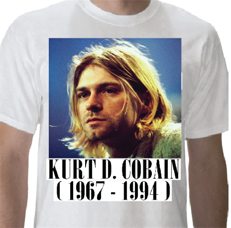 Nirvana Kurt Cobain Face Tshirt: White Tshirt - TshirtNow.net - 2