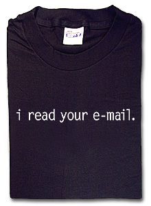 I Read Your Email Tshirt: Black With White Print - TshirtNow.net - 1