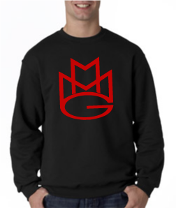 Maybach Music Crewneck Sweatshirt:Black with Red Print - TshirtNow.net - 1