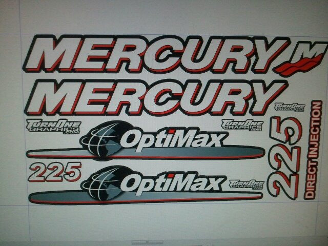Mercury Optimax 225hp Outboard Decal Kit - TshirtNow.net - 1