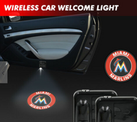 Thumbnail for 2 MLB MIAMI MARLINS WIRELESS LED CAR DOOR PROJECTORS