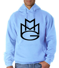 Thumbnail for Maybach Music Group MMG Hoodie: Baby Blue with Black Print - TshirtNow.net