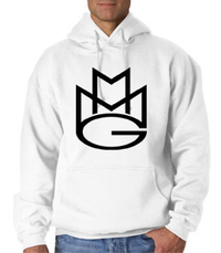 Thumbnail for Maybach Music Group MMG Hoodie: White with Black Print - TshirtNow.net - 1
