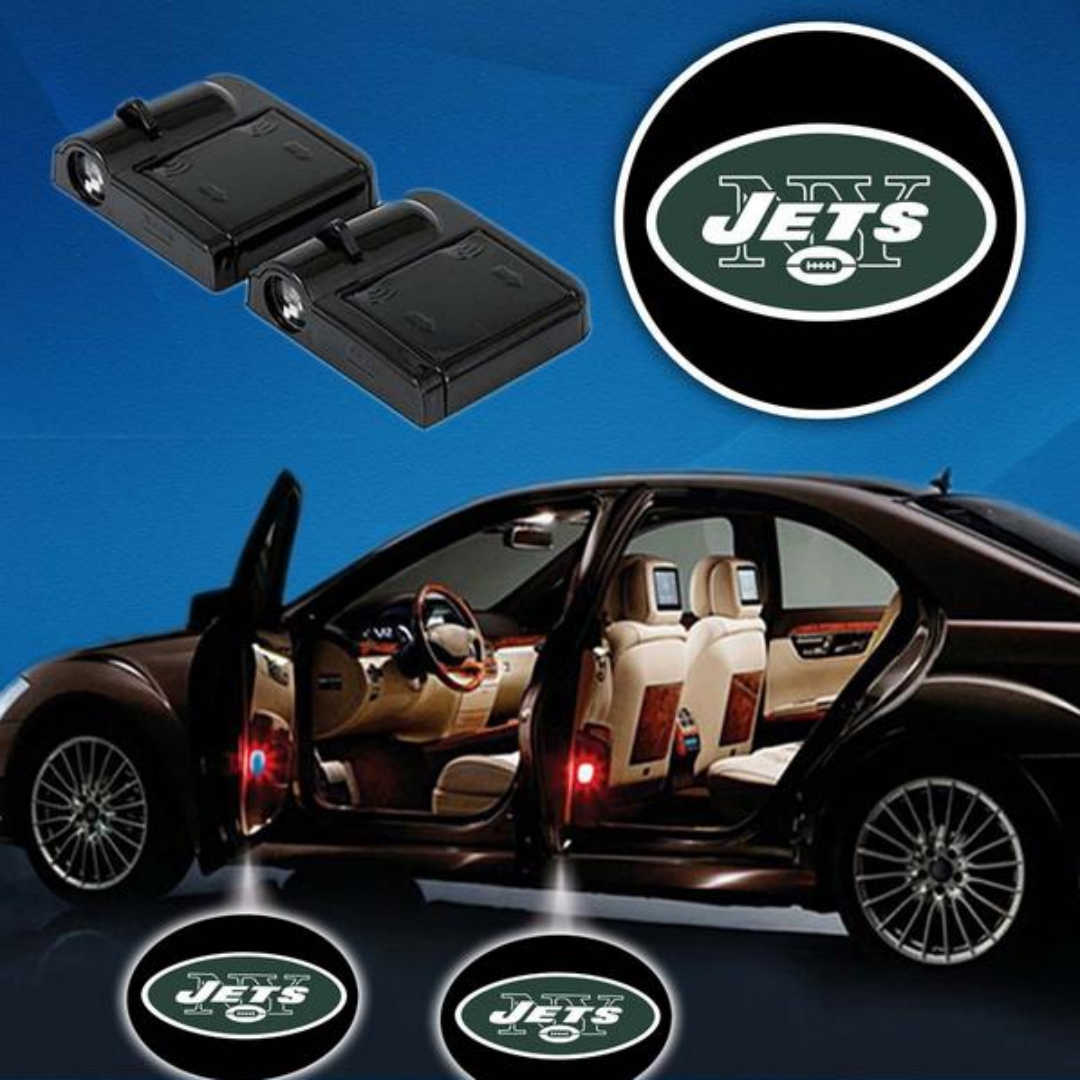 2 NFL NEW YORK JETS WIRELESS LED CAR DOOR PROJECTORS