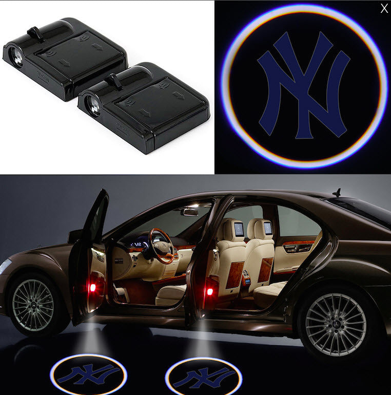2 MLB New York Yankees Wireless LED Car Door Projectors