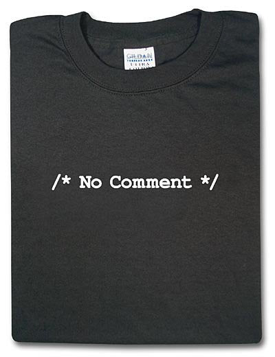 /* No Comment */ Tshirt: Black With White Print - TshirtNow.net - 4