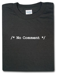 Thumbnail for /* No Comment */ Tshirt: Black With White Print - TshirtNow.net - 4