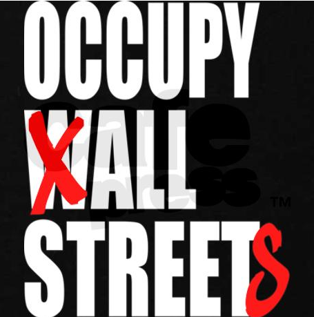 Occupy All Streets Tshirt: Black With White and Red Print - TshirtNow.net - 2