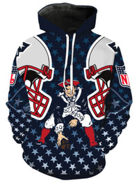Thumbnail for New England Patriots Throwback Allover 3D Print Hoodie