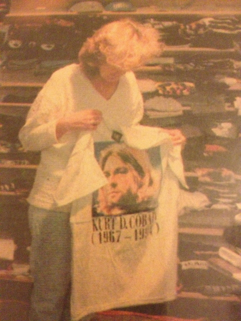 Nirvana Kurt Cobain Face Tshirt: White Tshirt - TshirtNow.net - 5