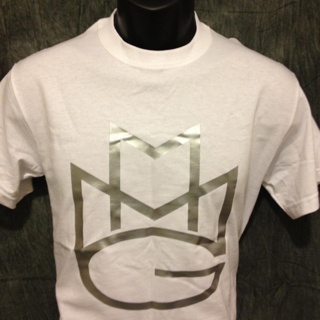Maybach Music Group Tshirt: White Tshirt with Silver Print - TshirtNow.net - 1