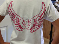Thumbnail for Maybach Music Group Girls Tshirt: Pink Print on White Womens Tshirt - TshirtNow.net - 1