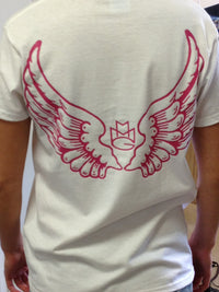 Thumbnail for Maybach Music Group Girls Tshirt: Pink Print on White Womens Tshirt - TshirtNow.net - 2