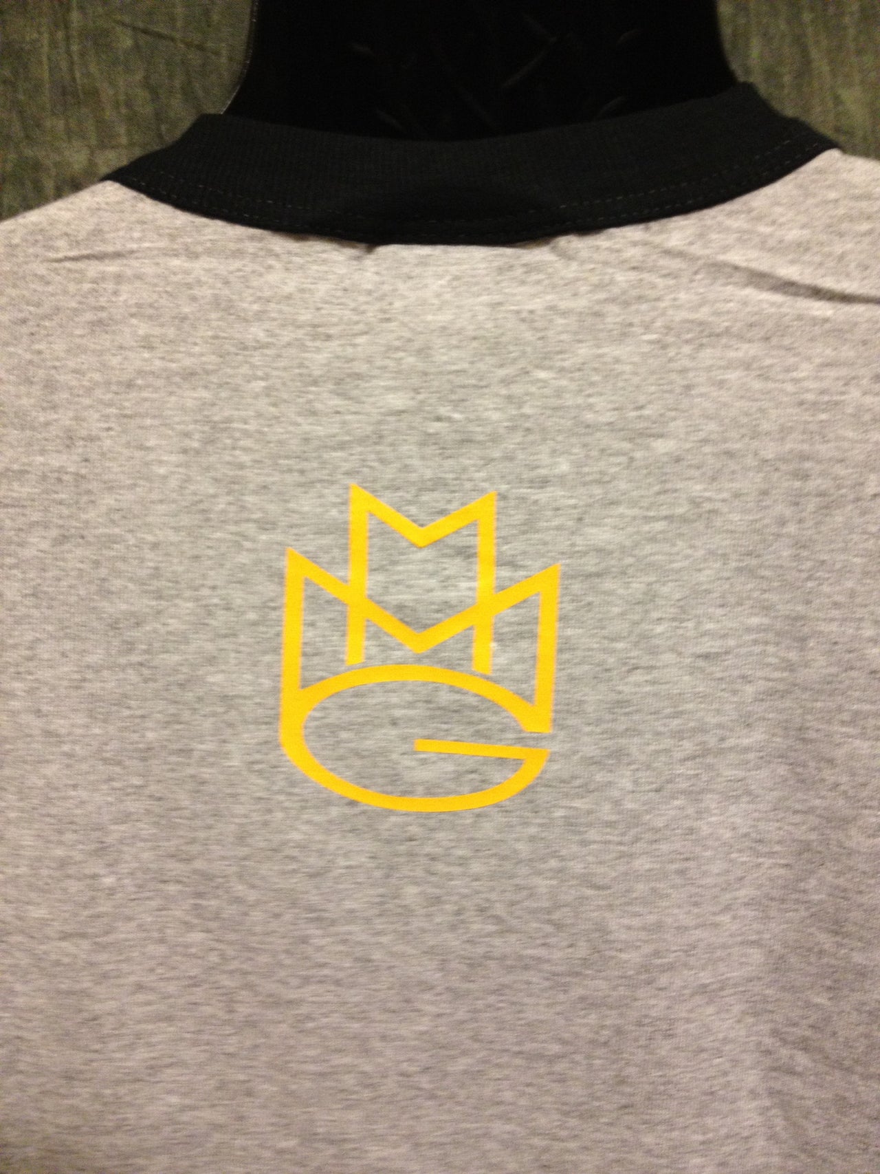 Maybach Music Group MMG Tshirt: Yellow Print on Grey & Black Ringer TShirt - TshirtNow.net - 3