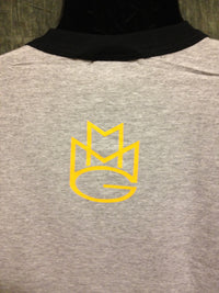 Thumbnail for Maybach Music Group MMG Tshirt: Yellow Print on Grey & Black Ringer TShirt - TshirtNow.net - 3