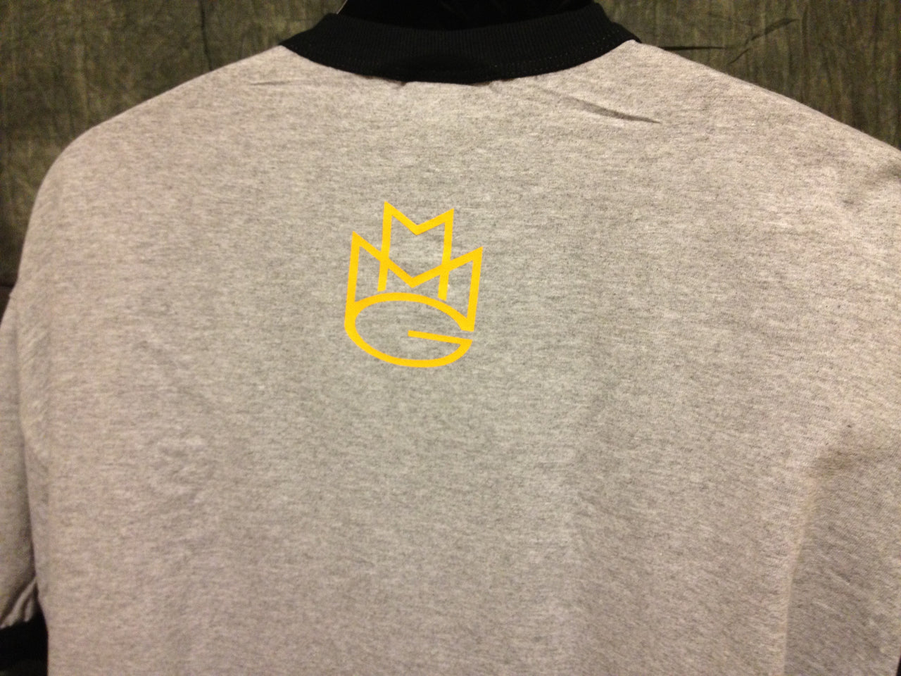 Maybach Music Group MMG Tshirt: Yellow Print on Grey & Black Ringer TShirt - TshirtNow.net - 4