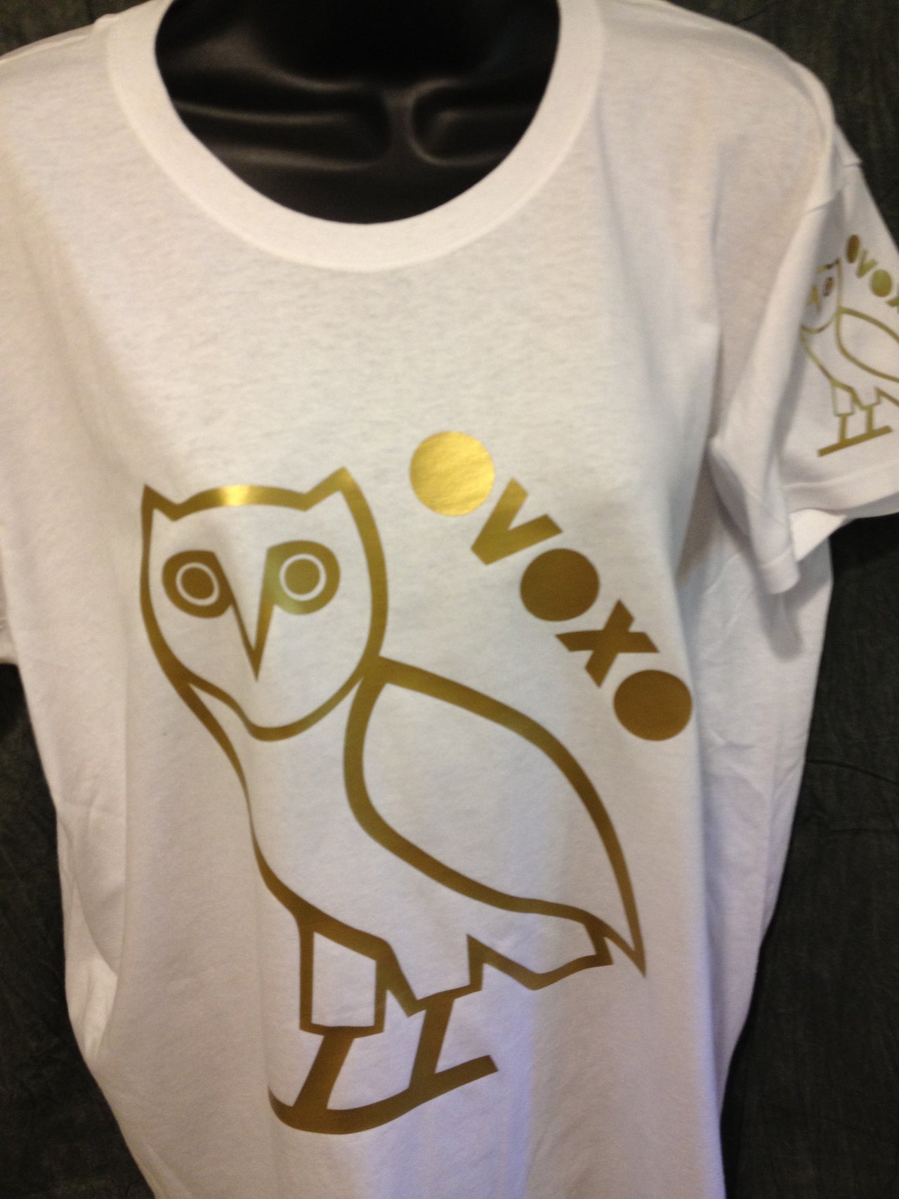 Ovo Drake October's Very Own Ovoxo Owl Gang Girls Tshirt: Gold Print on White Womens Tshirt - TshirtNow.net - 1