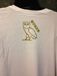 Thumbnail for Ovo Drake October's Very Own Ovoxo Owl Gang Girls Tshirt: Gold Print on White Womens Tshirt - TshirtNow.net - 5