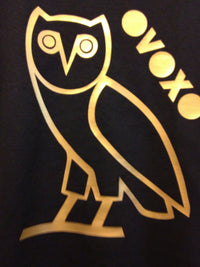 Thumbnail for Ovo Drake October's Very Own Ovoxo Owl Gang Girls Tshirt: Gold Print on Black Womens Tshirt - TshirtNow.net - 4