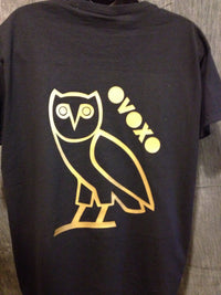 Thumbnail for Ovo Drake October's Very Own Ovoxo Owl Gang Girls Tshirt: Gold Print on Black Womens Tshirt - TshirtNow.net - 6