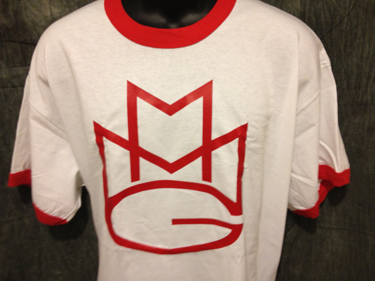 Maybach Music Group MMG Tshirt: Red Print on Red Ringer TShirt - TshirtNow.net - 2