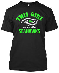 Thumbnail for NFL Seattle Seahawks This Girl Loves The Seahawks Black Fitted Girls Tshirt - TshirtNow.net - 1