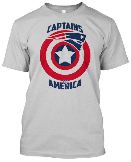 NFL Patriots America's Captains White Tshirt - TshirtNow.net - 1