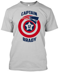 Thumbnail for NFL Patriots Captain Brady White Tshirt - TshirtNow.net - 1