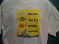 Thumbnail for Dr. Seuss One Fish, Two Fish, Red Fish, Blue Fish Tshirt: White Tshirt - TshirtNow.net - 4