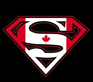 Superman Canadian Flag Logo Black Tshirt - TshirtNow.net - 2