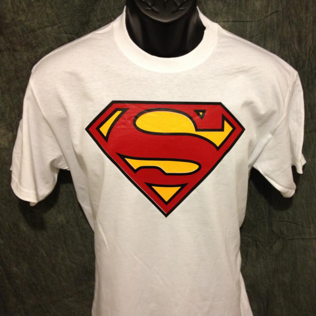 Superman Classic Logo on White Tshirt - TshirtNow.net - 1