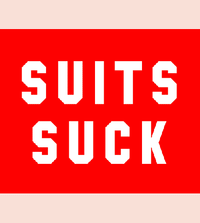 Thumbnail for Suits Suck Tshirt: Red With White Print - TshirtNow.net - 2