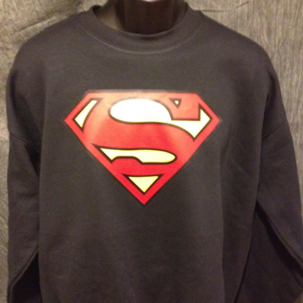 Superman Classic Logo Black Crewneck Sweatshirt - TshirtNow.net - 2