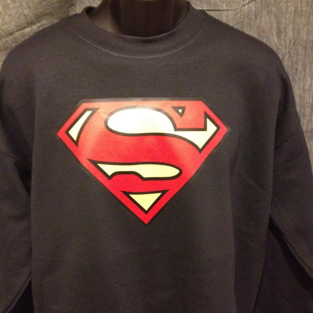 Superman Classic Logo Black Crewneck Sweatshirt - TshirtNow.net - 4