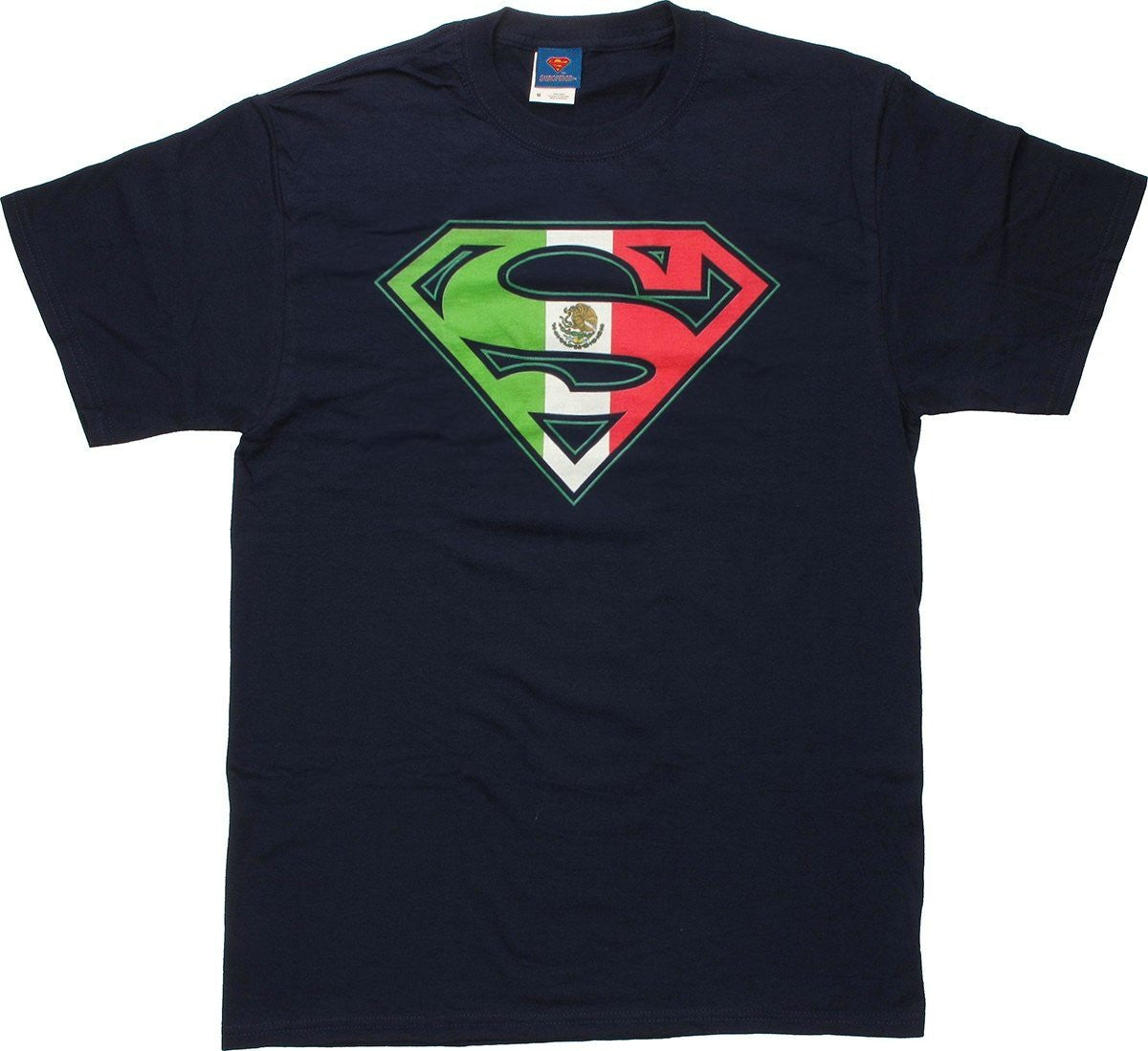 Superman Mexican Flag Logo Black Tshirt - TshirtNow.net - 2