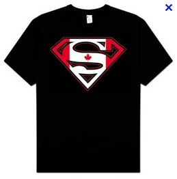 Superman Canadian Flag Logo Black Tshirt - TshirtNow.net - 1