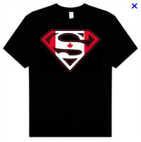 Thumbnail for Superman Canadian Flag Logo Black Tshirt - TshirtNow.net - 1