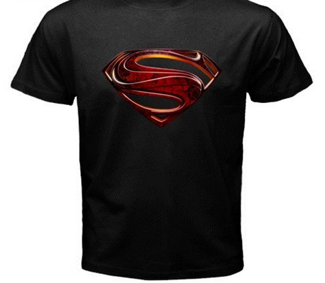 Superman "Man Of Steel" Steel logo on Black tshirt - TshirtNow.net - 2