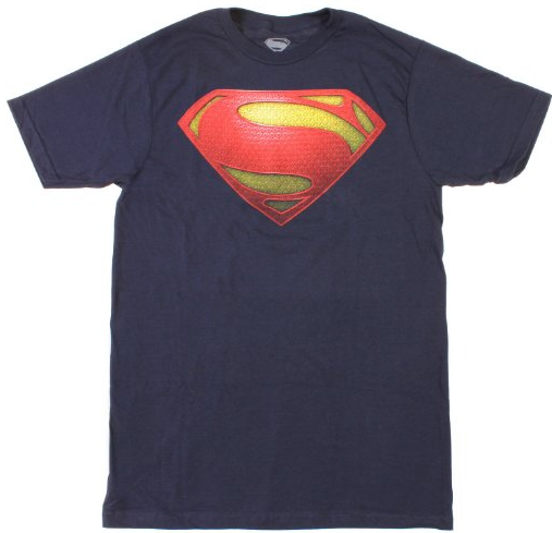Superman "Man Of Steel" Uniform Logo Variant on Navy Tshirt - TshirtNow.net - 1