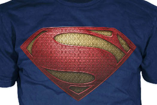 Superman "Man Of Steel" Uniform Logo Variant on Navy Tshirt - TshirtNow.net - 2
