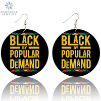 Thumbnail for Black Lives Matter - Natural Copper Wooddrop Women Earrings